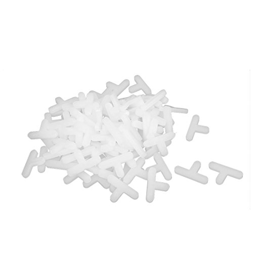 uxcell Wall Floor Ceramic Tile 5mm Plastic T Type Spacer Tiling Tool White 100pcs