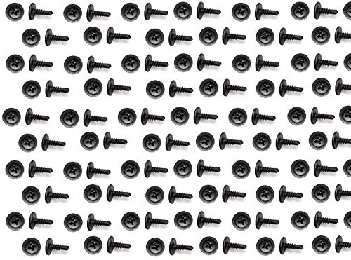 QTY1 Lot of 100 8 Screw 12 Self Tapping Drilling Self Tapper Philips Truss Washer Head Black Screws